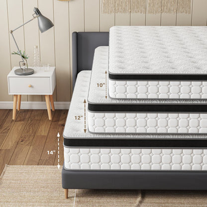 12" King Gel Memory Foam Hybrid Mattress HomeRoots