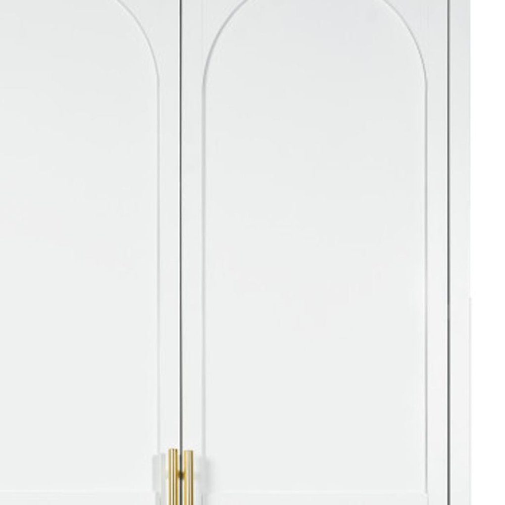 71" White Steel Pantry Or Storage Closet With Arched Panel Doors HomeRoots