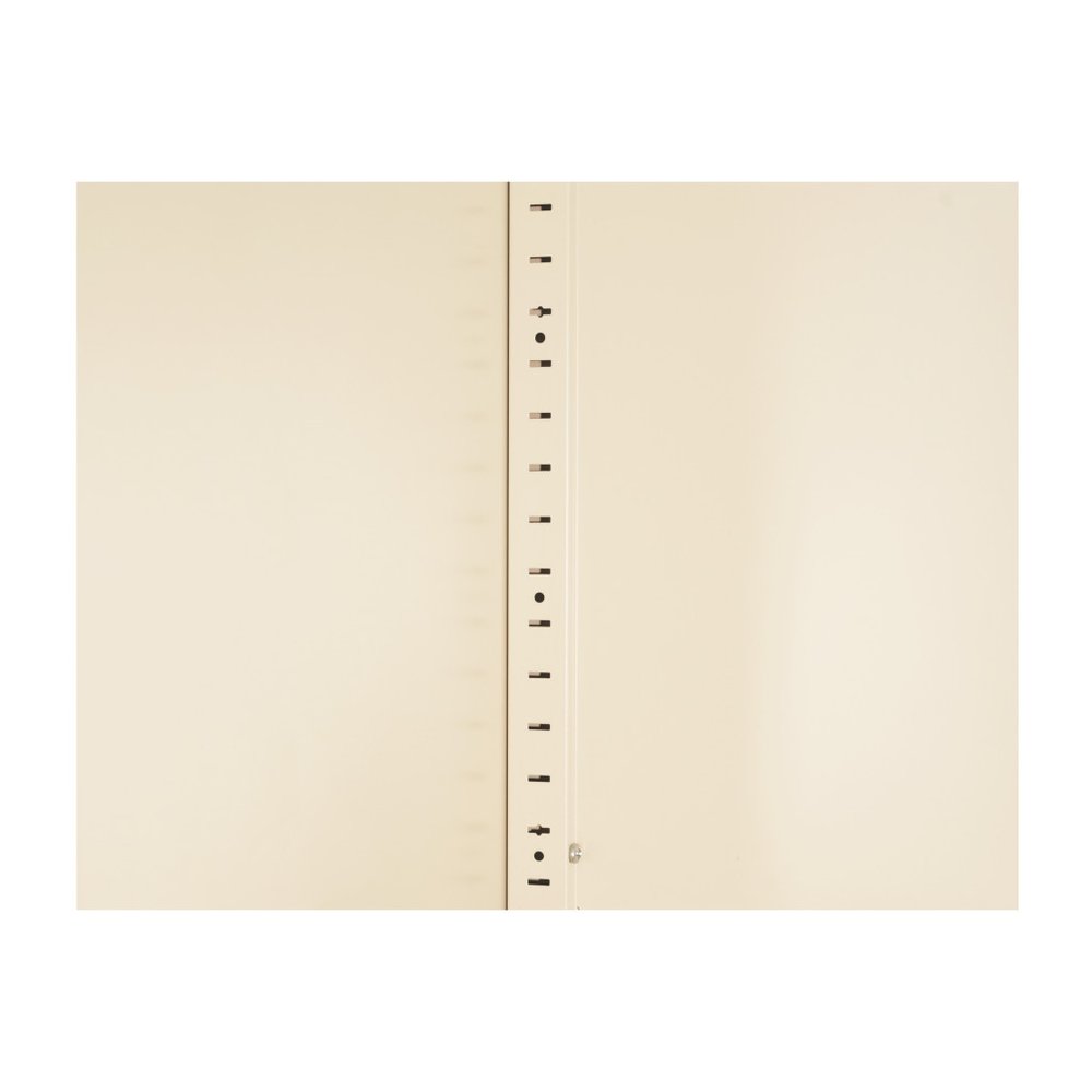71" Cream Stainless Steel Locking Pantry Or Storage Closet With Arched Panel Doors HomeRoots