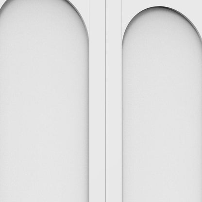 61" White Stainless Steel Pantry Or Storage Closet With Arched Panel Doors HomeRoots