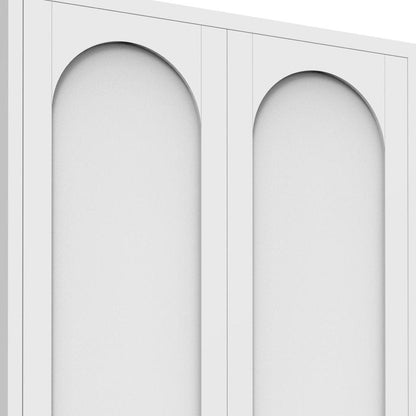 61" White Stainless Steel Pantry Or Storage Closet With Arched Panel Doors HomeRoots