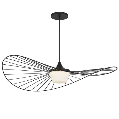 44" Black Aluminum Geometric Wavy LED Dimmable Outdoor Hanging Light HomeRoots