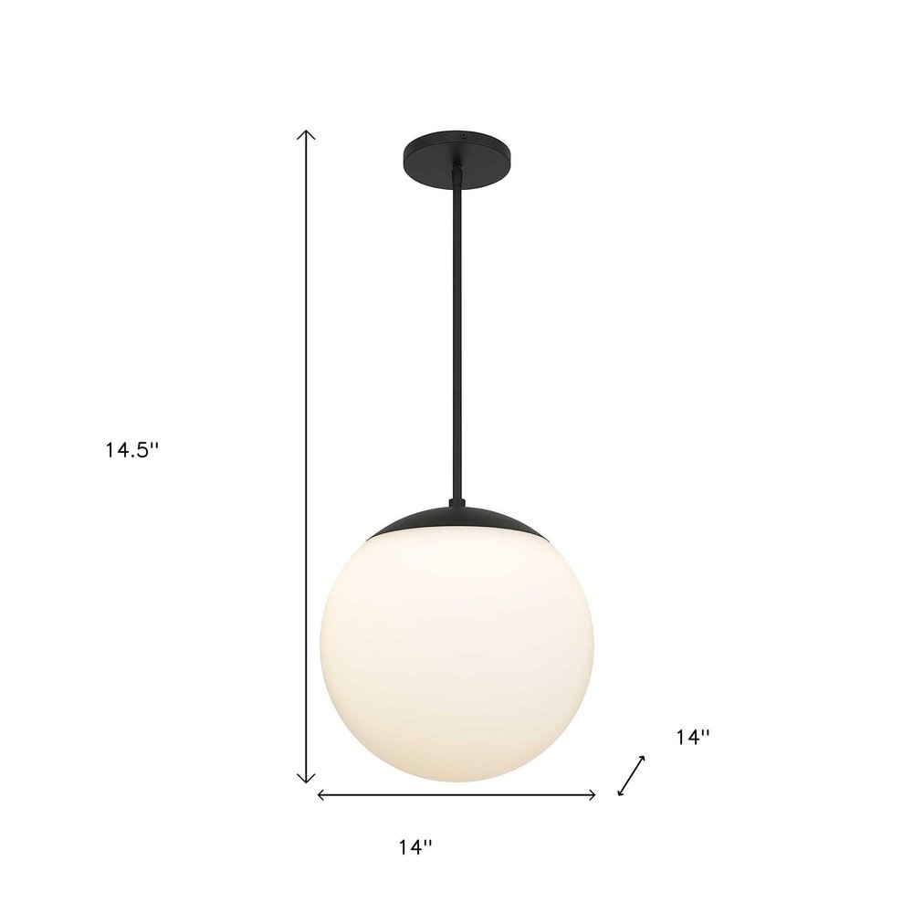 Black And White Frosted LED Dimmable Outdoor Hanging Light With Black Shades — view 7