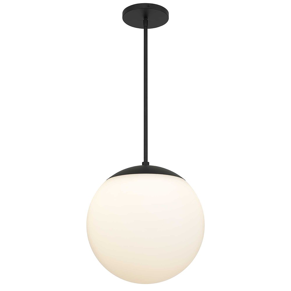 Black And White Frosted LED Dimmable Outdoor Hanging Light With Black Shades — view 1