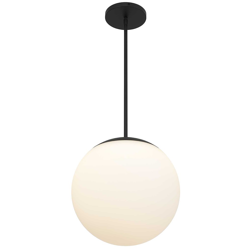 Black And White Frosted LED Dimmable Outdoor Hanging Light With Black Shades — view 3