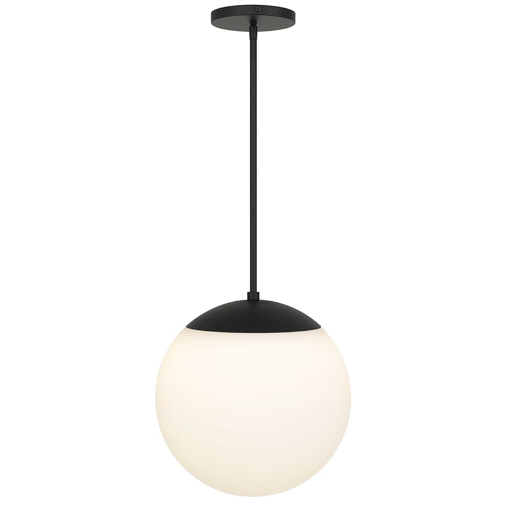 Black And White Frosted LED Dimmable Outdoor Hanging Light With Black Shades — view 4
