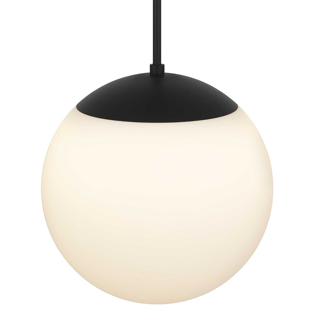 Black And White Frosted LED Dimmable Outdoor Hanging Light With Black Shades — view 5