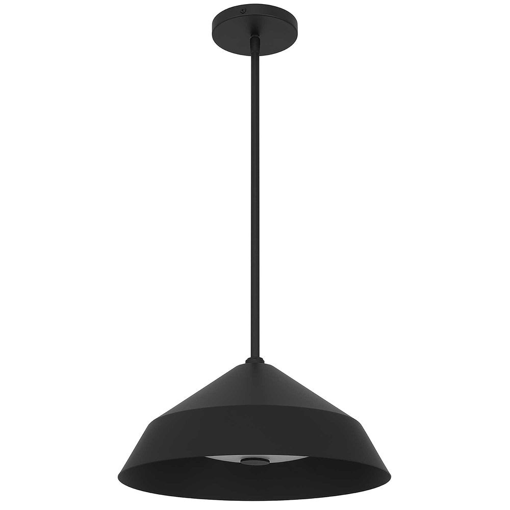 Black Frosted LED Dimmable Outdoor Hanging Light With Black Shades HomeRoots