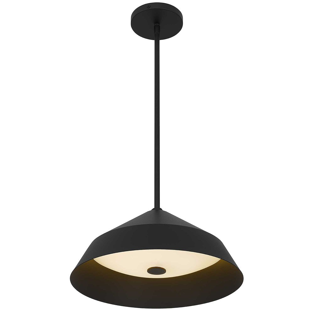 Black Frosted LED Dimmable Outdoor Hanging Light With Black Shades HomeRoots