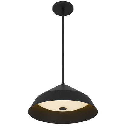 Black Frosted LED Dimmable Outdoor Hanging Light With Black Shades HomeRoots