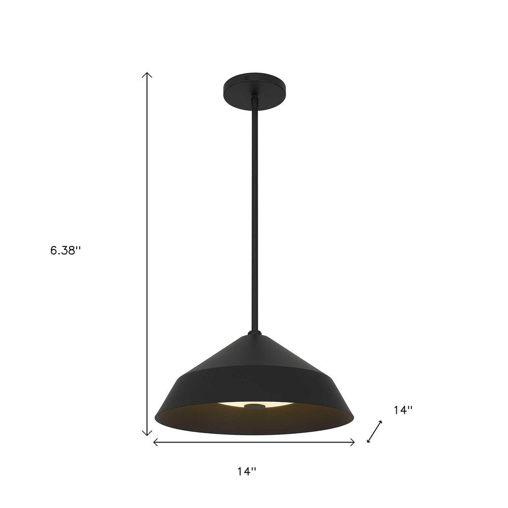 Black Frosted LED Dimmable Outdoor Hanging Light With Black Shades HomeRoots