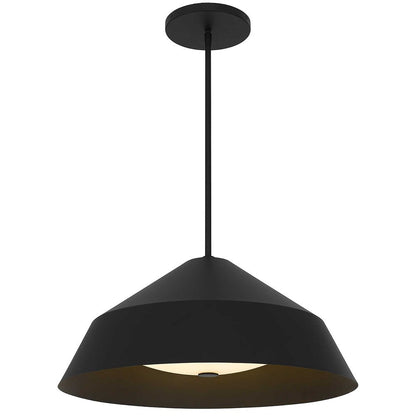 22" Black Aluminum Geometric LED Dimmable Outdoor Pendent Hanging Light HomeRoots
