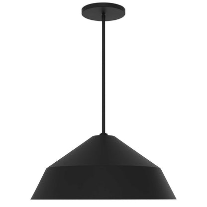 22" Black Aluminum Geometric LED Dimmable Outdoor Pendent Hanging Light HomeRoots
