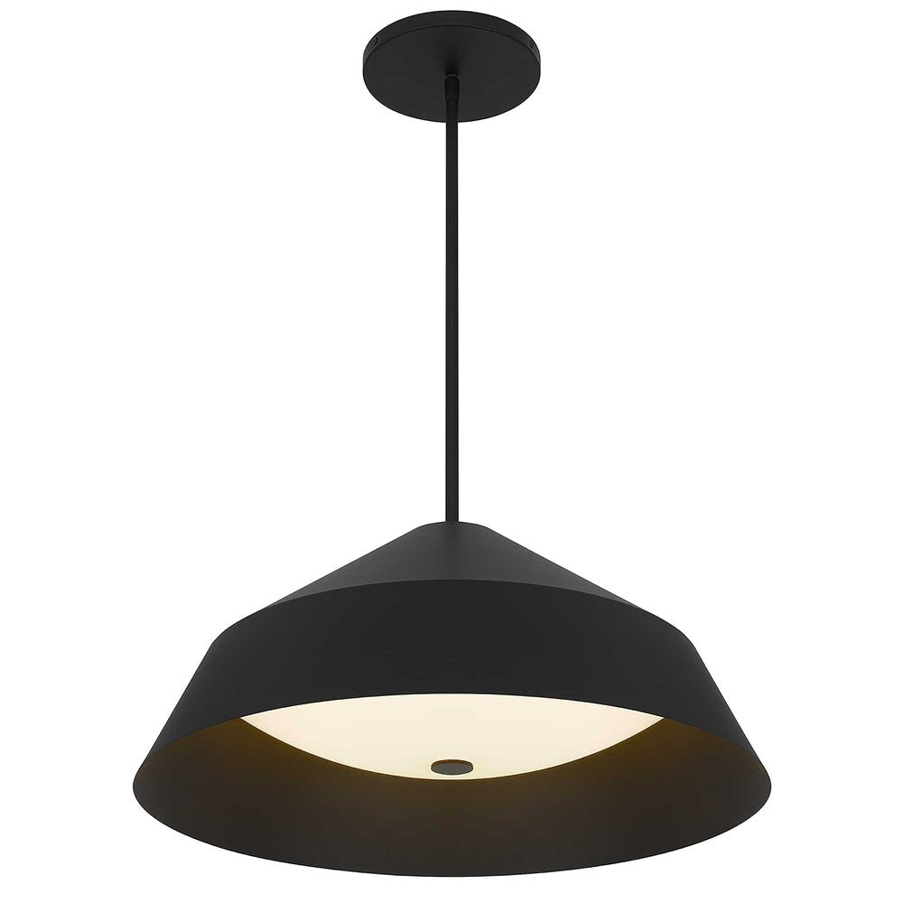 22" Black Aluminum Geometric LED Dimmable Outdoor Pendent Hanging Light HomeRoots