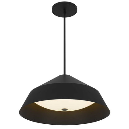 22" Black Aluminum Geometric LED Dimmable Outdoor Pendent Hanging Light HomeRoots
