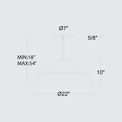 22" Black Aluminum Geometric LED Dimmable Outdoor Pendent Hanging Light HomeRoots