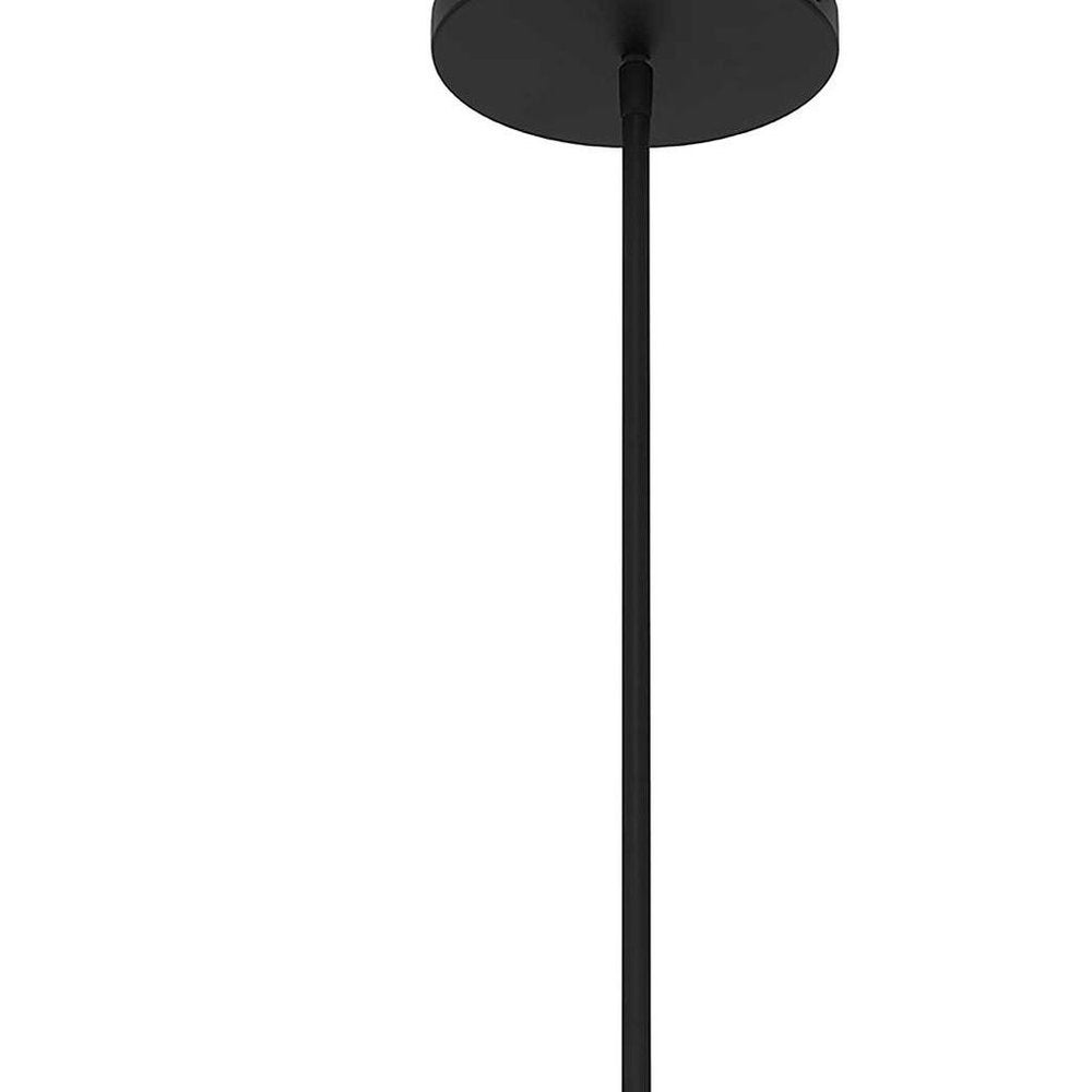 22" Black Aluminum Geometric LED Dimmable Outdoor Pendent Hanging Light HomeRoots