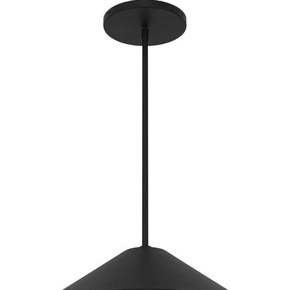 22" Black Aluminum Geometric LED Dimmable Outdoor Pendent Hanging Light HomeRoots