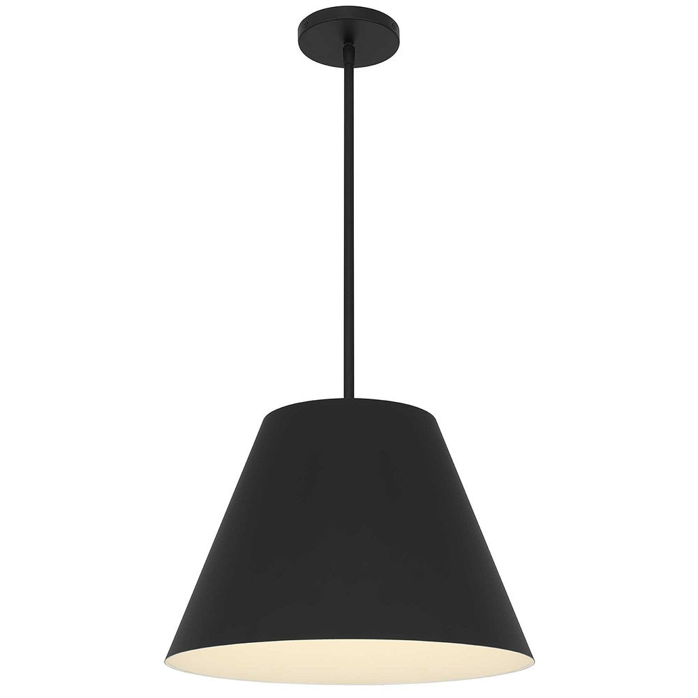 16" Black Aluminum Cone LED Dimmable Outdoor Pendent Hanging Light HomeRoots