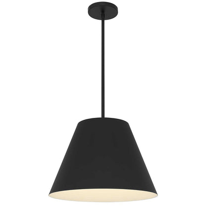 16" Black Aluminum Cone LED Dimmable Outdoor Pendent Hanging Light HomeRoots
