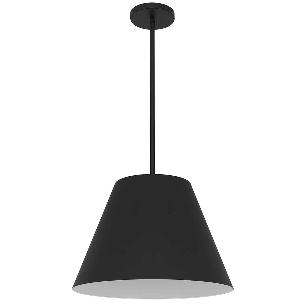 16" Black Aluminum Cone LED Dimmable Outdoor Pendent Hanging Light HomeRoots