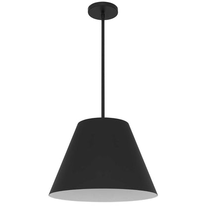 16" Black Aluminum Cone LED Dimmable Outdoor Pendent Hanging Light HomeRoots