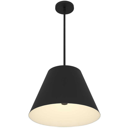 16" Black Aluminum Cone LED Dimmable Outdoor Pendent Hanging Light HomeRoots