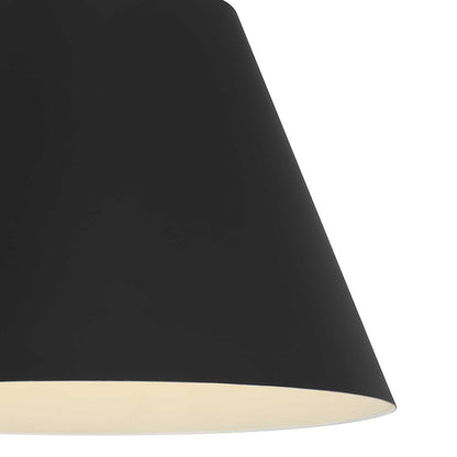 16" Black Aluminum Cone LED Dimmable Outdoor Pendent Hanging Light HomeRoots