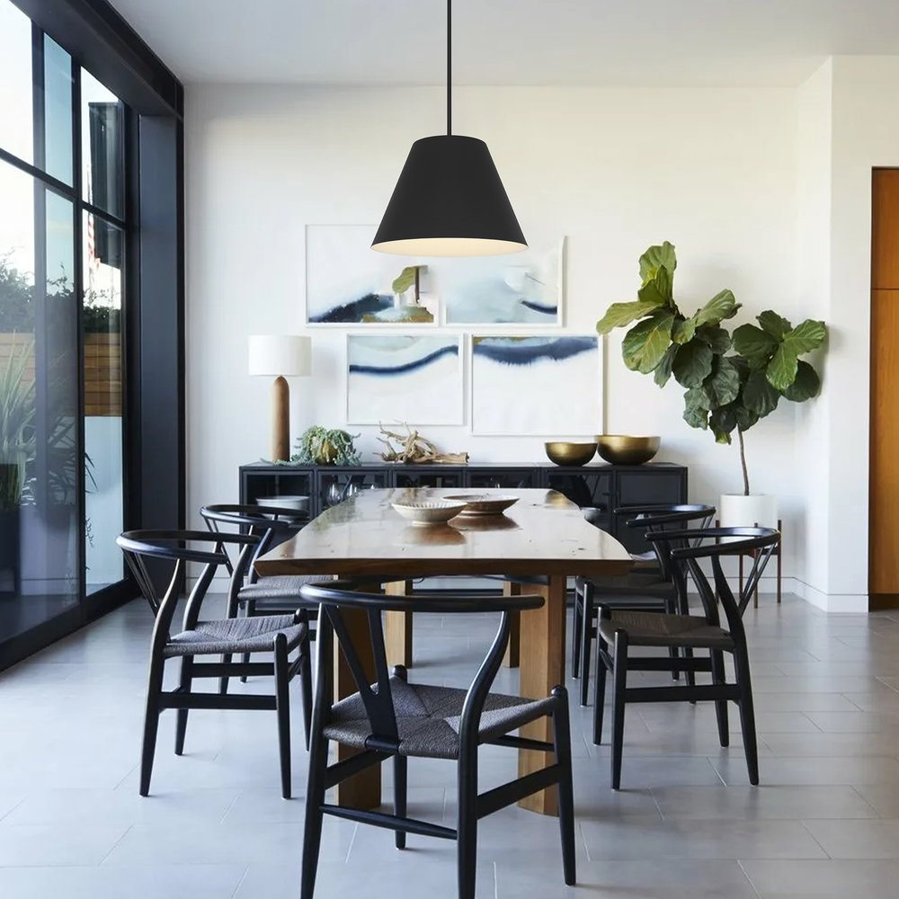 16" Antique Gold Aluminum Cone LED Dimmable Outdoor Pendent Hanging Light HomeRoots