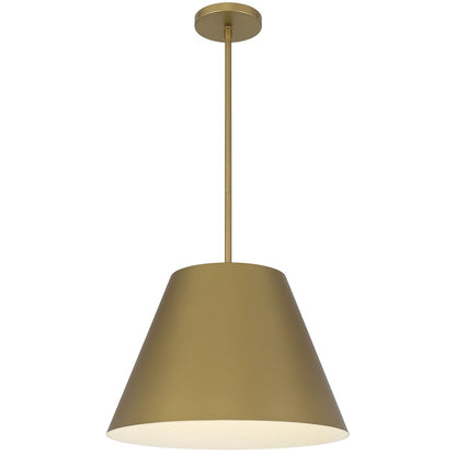 16" Antique Gold Aluminum Cone LED Dimmable Outdoor Pendent Hanging Light HomeRoots