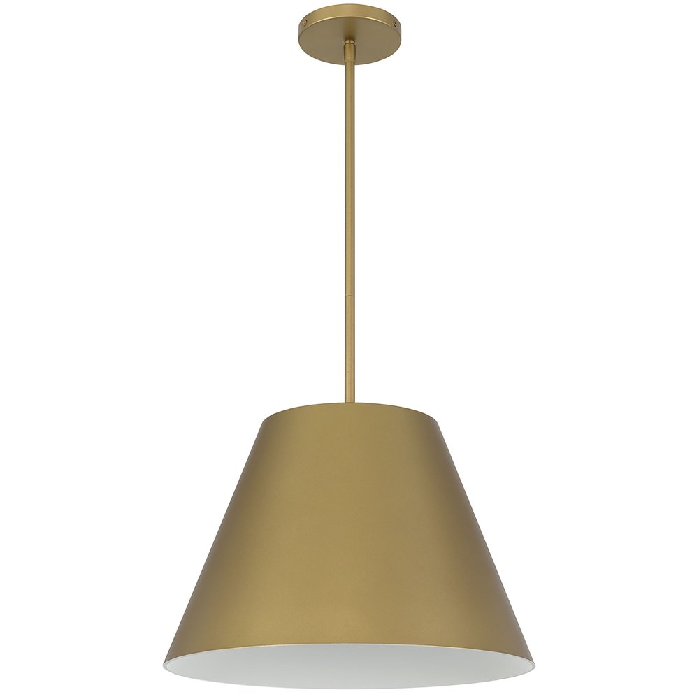 16" Antique Gold Aluminum Cone LED Dimmable Outdoor Pendent Hanging Light HomeRoots