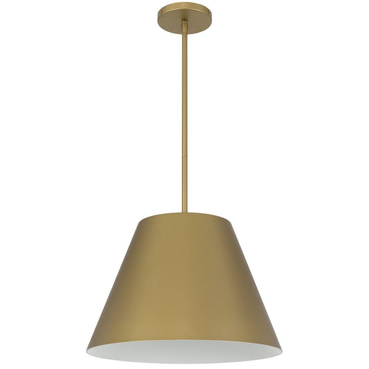 16" Antique Gold Aluminum Cone LED Dimmable Outdoor Pendent Hanging Light HomeRoots