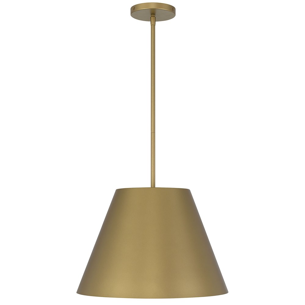 16" Antique Gold Aluminum Cone LED Dimmable Outdoor Pendent Hanging Light HomeRoots