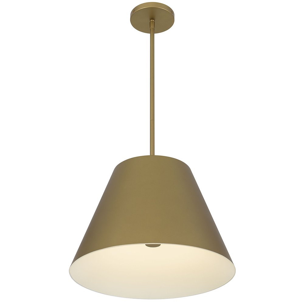 16" Antique Gold Aluminum Cone LED Dimmable Outdoor Pendent Hanging Light HomeRoots