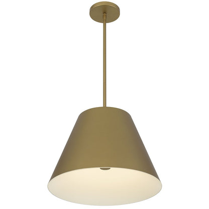 16" Antique Gold Aluminum Cone LED Dimmable Outdoor Pendent Hanging Light HomeRoots