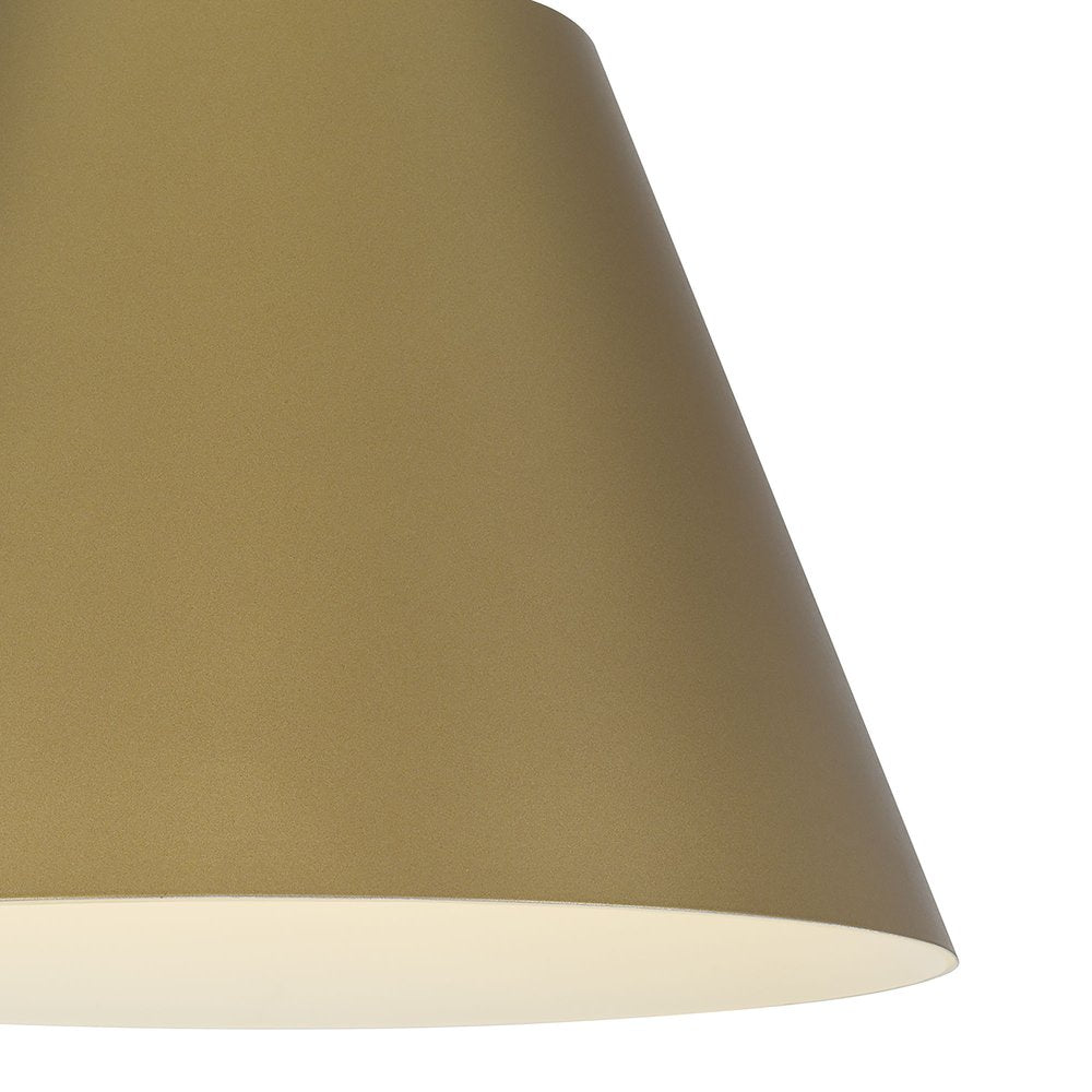 16" Antique Gold Aluminum Cone LED Dimmable Outdoor Pendent Hanging Light HomeRoots