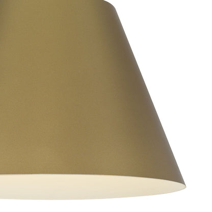16" Antique Gold Aluminum Cone LED Dimmable Outdoor Pendent Hanging Light HomeRoots