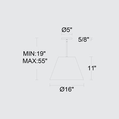 16" Antique Gold Aluminum Cone LED Dimmable Outdoor Pendent Hanging Light HomeRoots