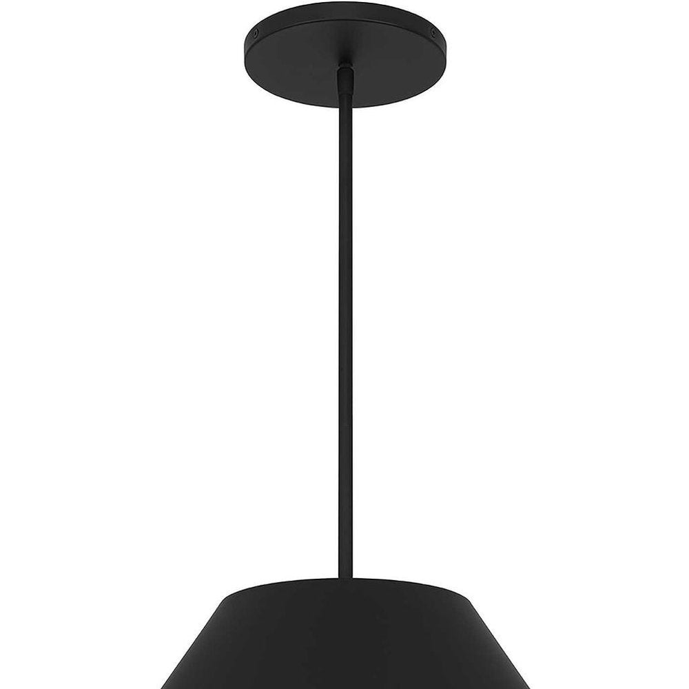 22" Black Aluminum Cone LED Dimmable Outdoor Pendent Hanging Light HomeRoots