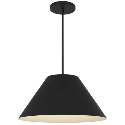 22" Black Aluminum Cone LED Dimmable Outdoor Pendent Hanging Light HomeRoots