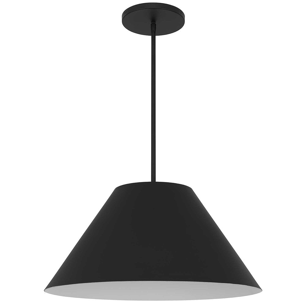 22" Black Aluminum Cone LED Dimmable Outdoor Pendent Hanging Light HomeRoots
