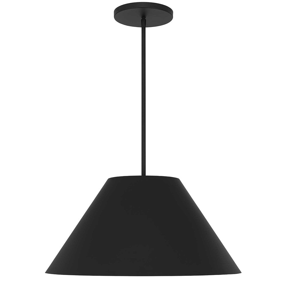 22" Black Aluminum Cone LED Dimmable Outdoor Pendent Hanging Light HomeRoots
