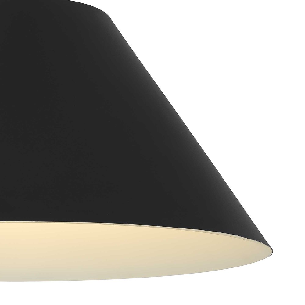 22" Black Aluminum Cone LED Dimmable Outdoor Pendent Hanging Light HomeRoots