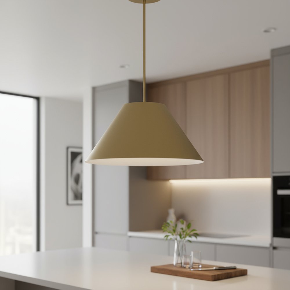 22" Antiqued Brass Aluminum Cone LED Dimmable Outdoor Pendent Hanging Light HomeRoots