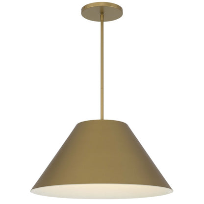 22" Antiqued Brass Aluminum Cone LED Dimmable Outdoor Pendent Hanging Light HomeRoots