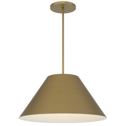 22" Antiqued Brass Aluminum Cone LED Dimmable Outdoor Pendent Hanging Light HomeRoots