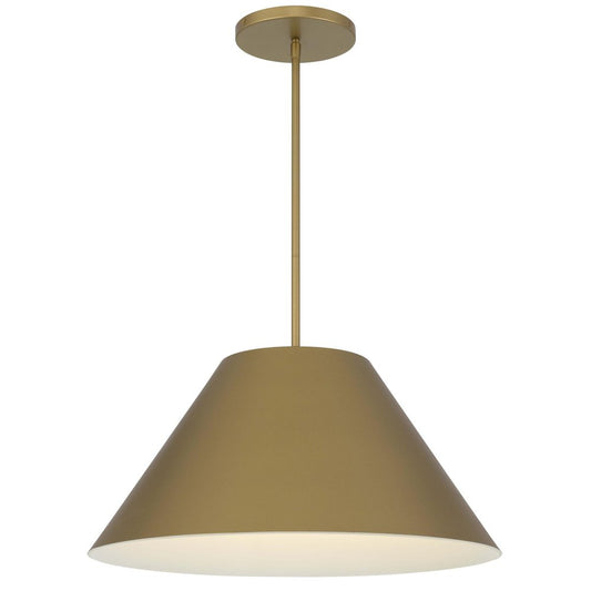 22" Antiqued Brass Aluminum Cone LED Dimmable Outdoor Pendent Hanging Light HomeRoots