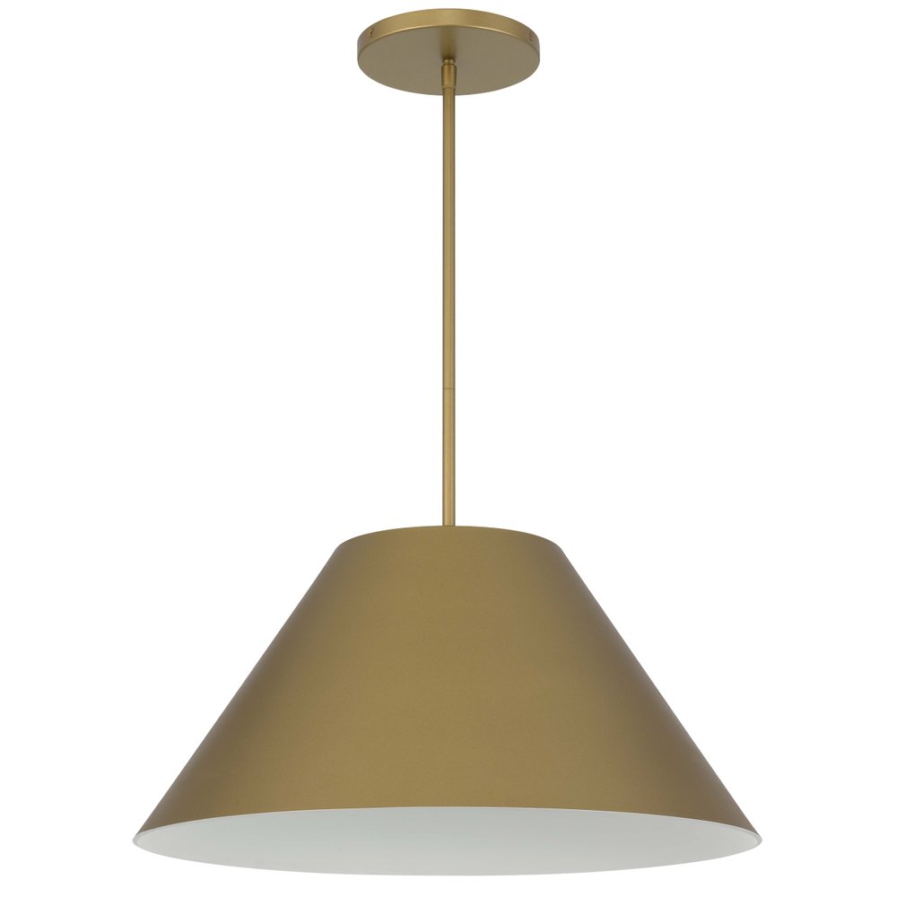 22" Antiqued Brass Aluminum Cone LED Dimmable Outdoor Pendent Hanging Light HomeRoots
