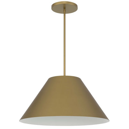22" Antiqued Brass Aluminum Cone LED Dimmable Outdoor Pendent Hanging Light HomeRoots