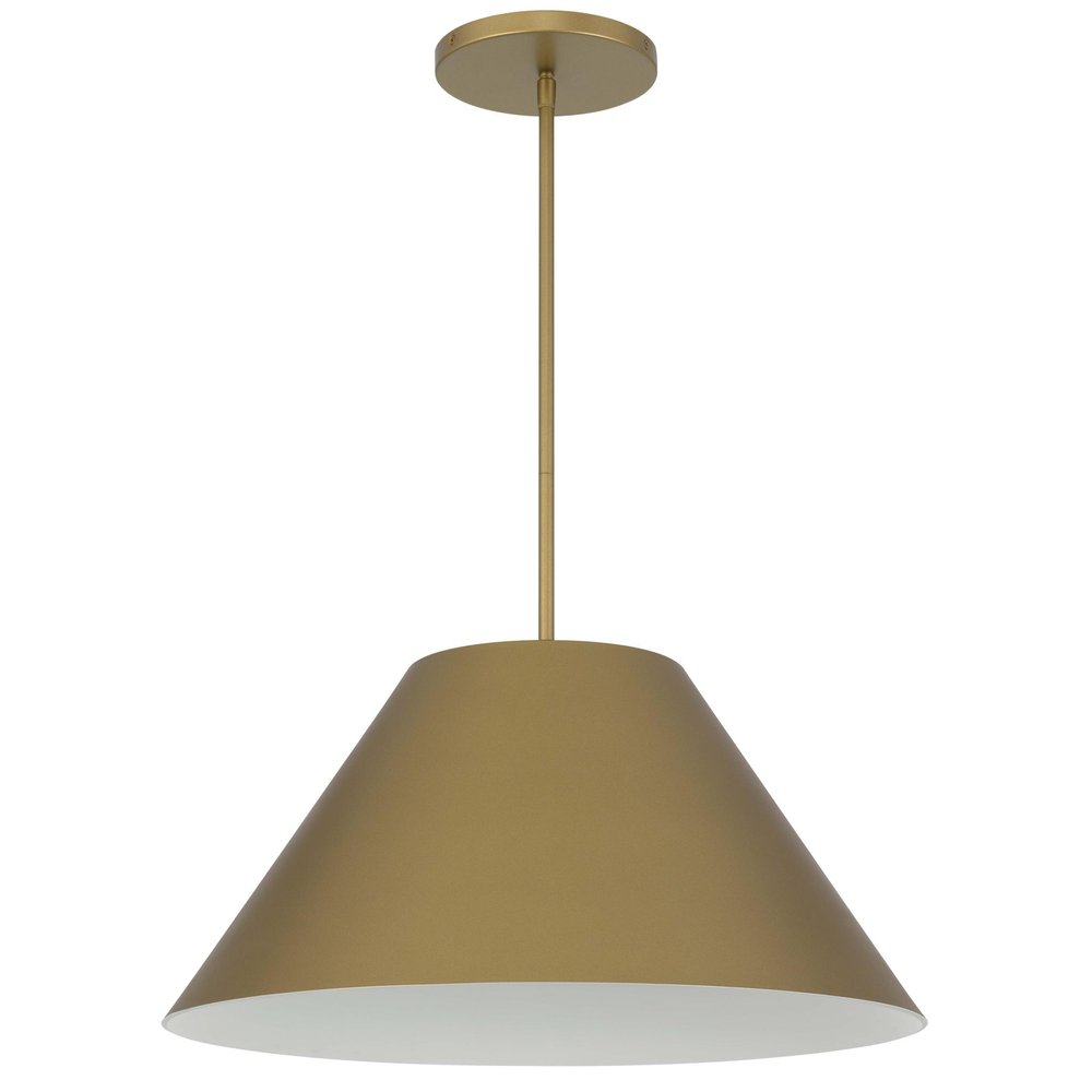 22" Antiqued Brass Aluminum Cone LED Dimmable Outdoor Pendent Hanging Light HomeRoots